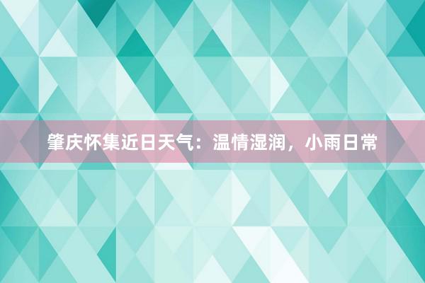 肇庆怀集近日天气：温情湿润，小雨日常